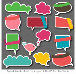 Speech Bubbles Vectors and Clipart ~ Illustrations ~ Creative Market
