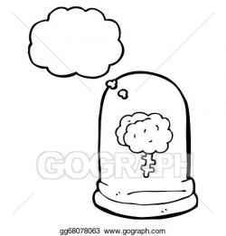 Drawing - Cartoon brain in jar with thought bubble. Clipart Drawing ...
