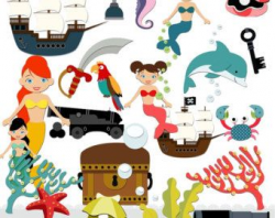 mermaids and pirates – Etsy | Kid's Bathroom Decor | Pinterest