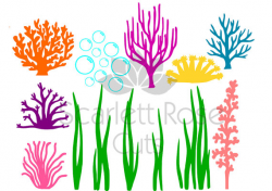 Under the Sea seaweed Coral Bubbles SVG ocean life for