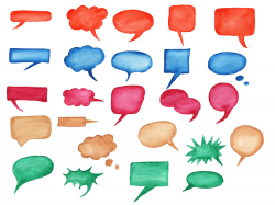25 Watercolor Speech Bubbles (PNG Transparent) Vol. 2 | OnlyGFX.com