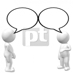Two People with Speech Bubbles Talking Animated Clipart, PowerPoint ...
