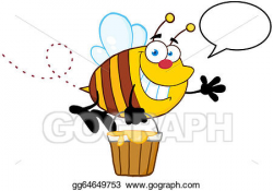 Vector Illustration - Bee flying and speech bubble. EPS Clipart ...