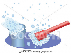 EPS Illustration - Bucket and brush. Vector Clipart gg59087203 - GoGraph