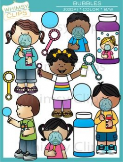 Kids Blowing Bubbles Clip Art | Colour images, White image and Clip art
