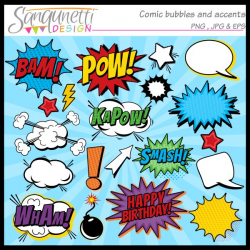 Sanqunetti Design: Superhero Comic Bubble Clipart
