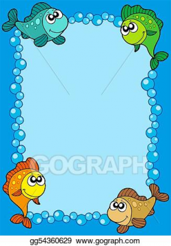 Clipart - Cute frame with fishes and bubbles. Stock Illustration ...
