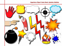 Unique Superhero Clipart, Comic Book Digital Clip Art, Symbols ...