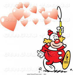Circus Clipart of a Clown Making Heart Bubbles by Johnny Sajem - #854