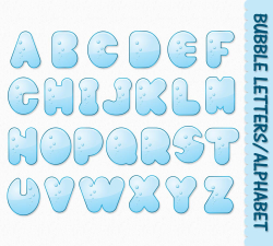 Bubble Letters Alphabet Clip Art Graphics Water Clipart ABC