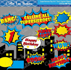 Superhero clipart, comic book clip art(S006), Superheroes clipart ...