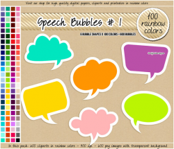 SALE 600 speech bubbles digital clipart frames tags labels cliparts ...