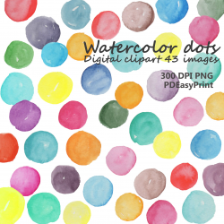 Watercolor dot clipart, dots clipart ~ Illustrations ~ Creative Market