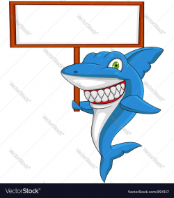 vector illustration of Angry Shark with banner. Download a Free ...