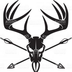 Hunting Shotgun Aimed On Deer Black Silhouette Vector Clipart ...