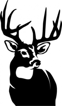 Deer head silhouette wall decal mounted buck rack WD1 decal living ...