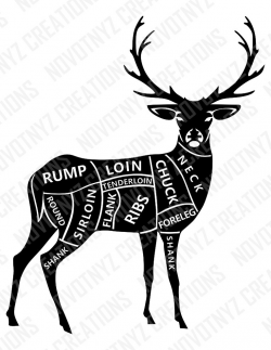 Deer Meat Cuts SVG, Butcher SVG, Hunting SVG, Deer from ...