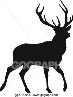Vector Art - Silhouette of the buck. Clipart Drawing gg99157290 ...