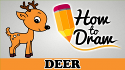 How To Draw A Deer - Easy Step By Step Cartoon Art Drawing Lesson ...