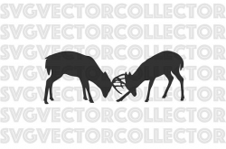 Fighting Buck Deer, SVG DXF EPS PnG, Clip Art, Instant Digital ...