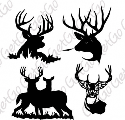 Deer Buck Head Printable Graphic Art Digital Cutting File ...