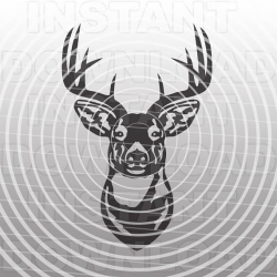 Buck Head Deer Hunting SVG File Cutting Template-Silhouette Clip Art ...