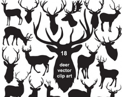 Deer Clip Art Silhouettes & Outlines Buck and Doe Party