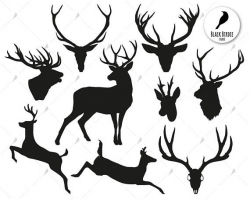 Deer svg deer clipart reindeer svg antlers svg buck svg