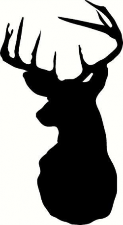 Deer head silhouette wall decal mounted buck rack WD1 decal living ...
