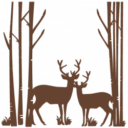 Birch Trees With Deer SVG scrapbook cut file cute clipart files for ...