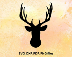 Deer head silhouette | Etsy