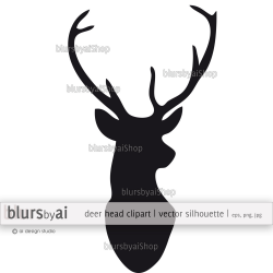 Vector deer head silhouette deer clipart deer vector