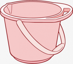 Cartoon Pink Bucket Element, Pink, Element, Bucket PNG Image and ...