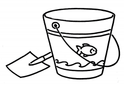 Sand Bucket Black And White Clipart