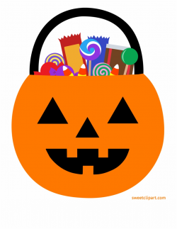 Halloween Pumpkin Pail With Candy Clipart - Pumpkin Candy ...