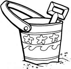 sand pail and shovel coloring page bucket and shovel on the beach ...