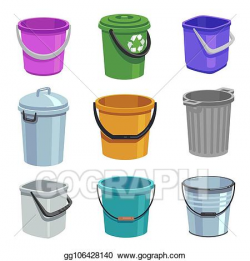 Vector Stock - Bucket and pail set. empty containers with ...