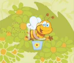 Happy Bee with a Bucket Clipart Picture