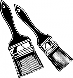 Free paintbrush clipart black and white image - ClipartPost