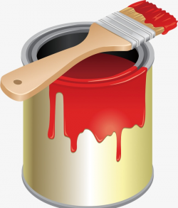 Painting Paint Bucket, Brush, Printing, Red Paint PNG Image and ...