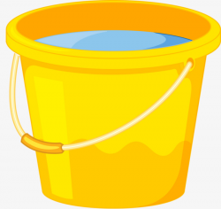 Cartoon Bucket Decoration, Yellow, Bucket, Container PNG Image and ...