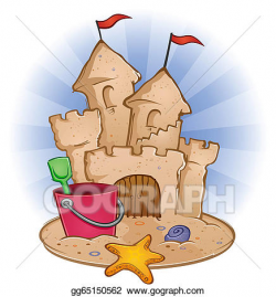 Vector Stock - Sand castle beach cartoon. Clipart Illustration ...