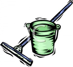 Sponge Mop and Bucket - Royalty Free Clipart Picture