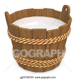 Drawing - 3d wooden bucket with milk. Clipart Drawing gg70156724 ...