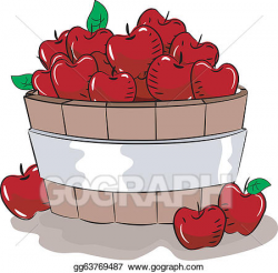 Vector Art - Apple bucket. Clipart Drawing gg63769487 - GoGraph
