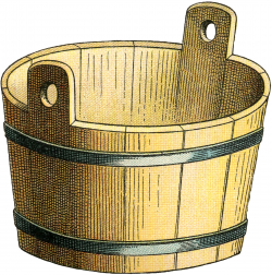 Old Wooden Bucket Image - The Graphics Fairy