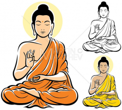 Buddha Vector Cartoon Clipart Illustration. Buddhism Zen