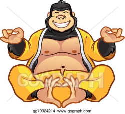 Vector Art - Fat gorilla buddha. Clipart Drawing gg79924214 - GoGraph