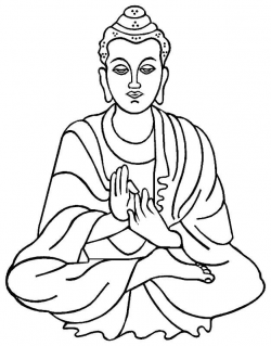 Buddha 2 - Or a very large line drawing of a white wall of buddha ...