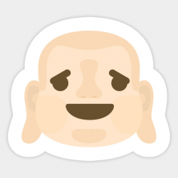 Buddha Emoji Pleasantly Happy Look - Buddhism - Sticker | TeePublic
